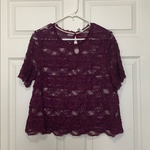 Short sleeve lace top